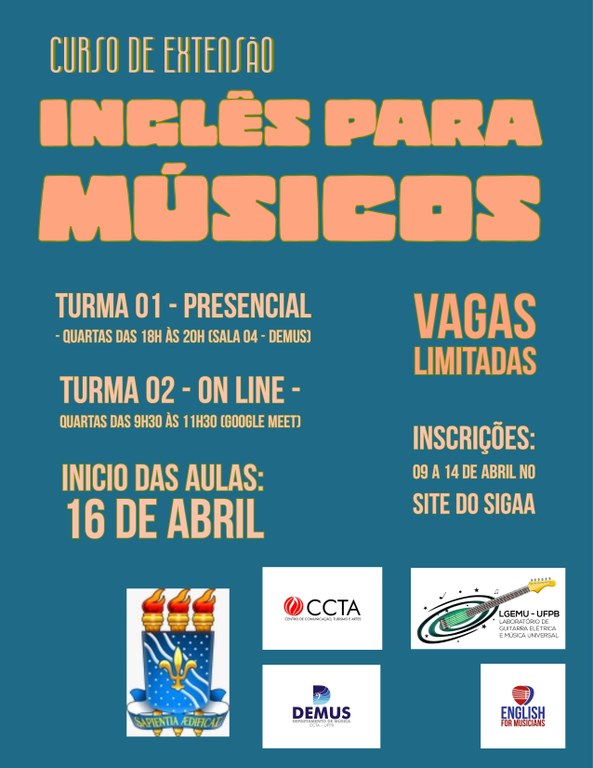 Flyer Inglês para músicos 2025.1